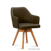 ARMLEHNSTUHL drehbar (2er-Set) Dotty 58x81x60 Eiche geölt/Khaki - Dunkelgrün/Eichefarben, Kunststoff (60/81/58cm) - 58aufmkessel