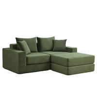 SOFA modulares Design Cord Grün - Grün, Kunststoff (96/259.5cm) - Meubliv