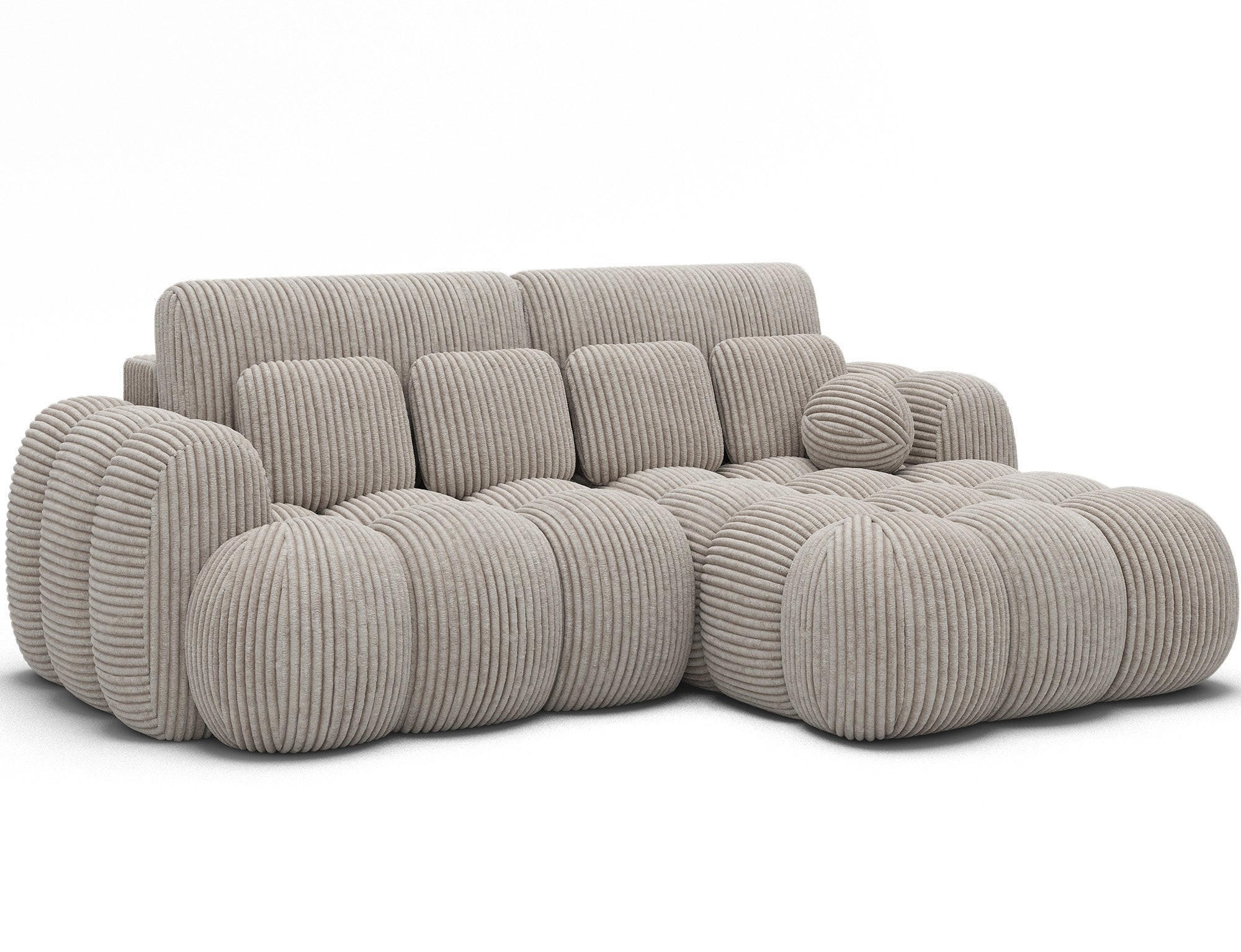 ECKSOFA COVELION L-Form – Schlaffunktion, Bettkasten, Wellenfederung, HR-Kaltschaum, inkl. Kissen, moderner Wohnkomfort - Champagner, Kunststoff (167/260cm) - Wohnideebilder