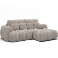 ECKSOFA COVELION L-Form – Schlaffunktion, Bettkasten, Wellenfederung, HR-Kaltschaum, inkl. Kissen, moderner Wohnkomfort - Champagner, Kunststoff (167/260cm) - Wohnideebilder