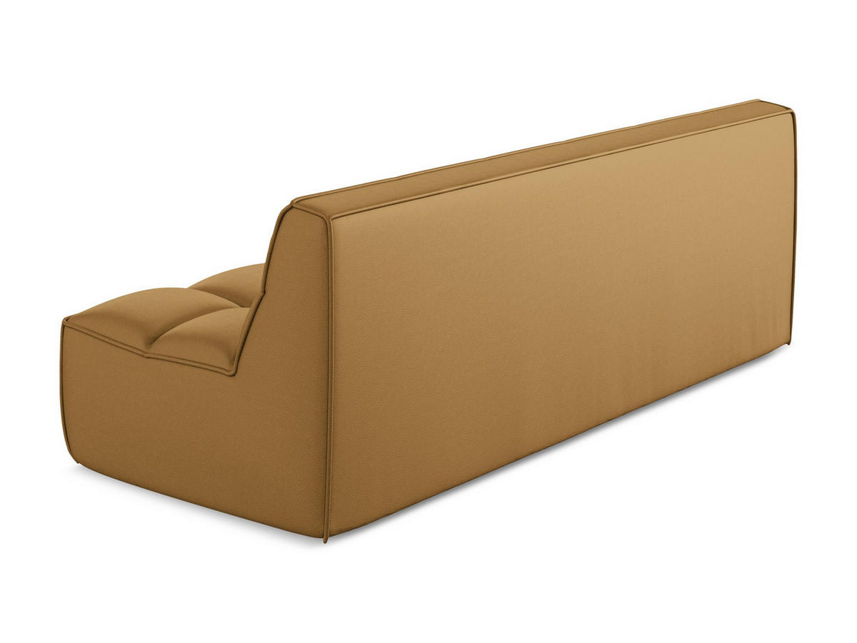 3-SITZER SOFA Kunstleder Braun - Cognac/Schwarz, Leder/Kunststoff (210/75/93cm) - Makamii