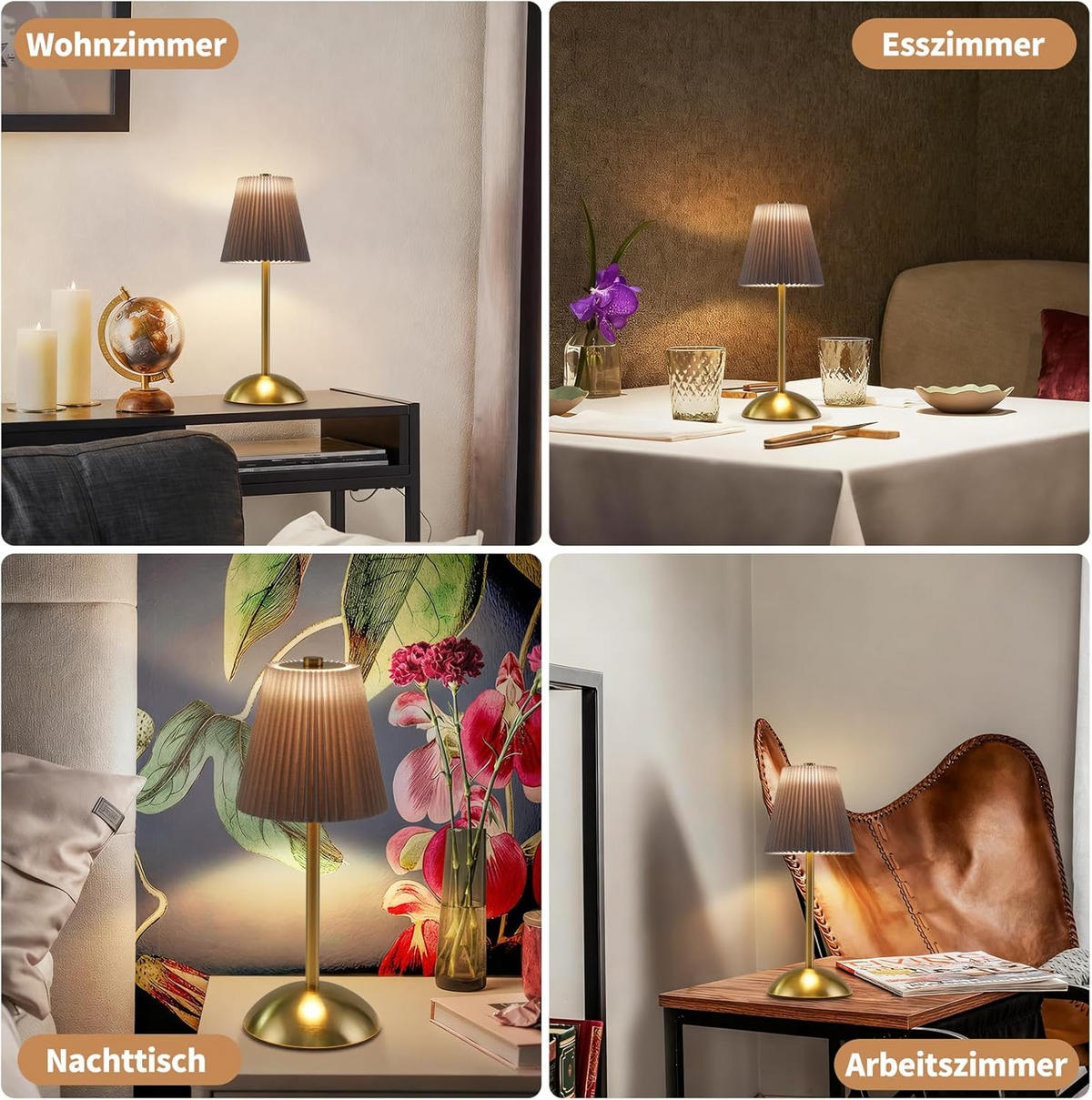LED-TISCHLEUCHTE BROT Ⅲ 12/12/30 cm(2er-set) - Blaugrau, Metall (12/12/30cm) - Nettlife