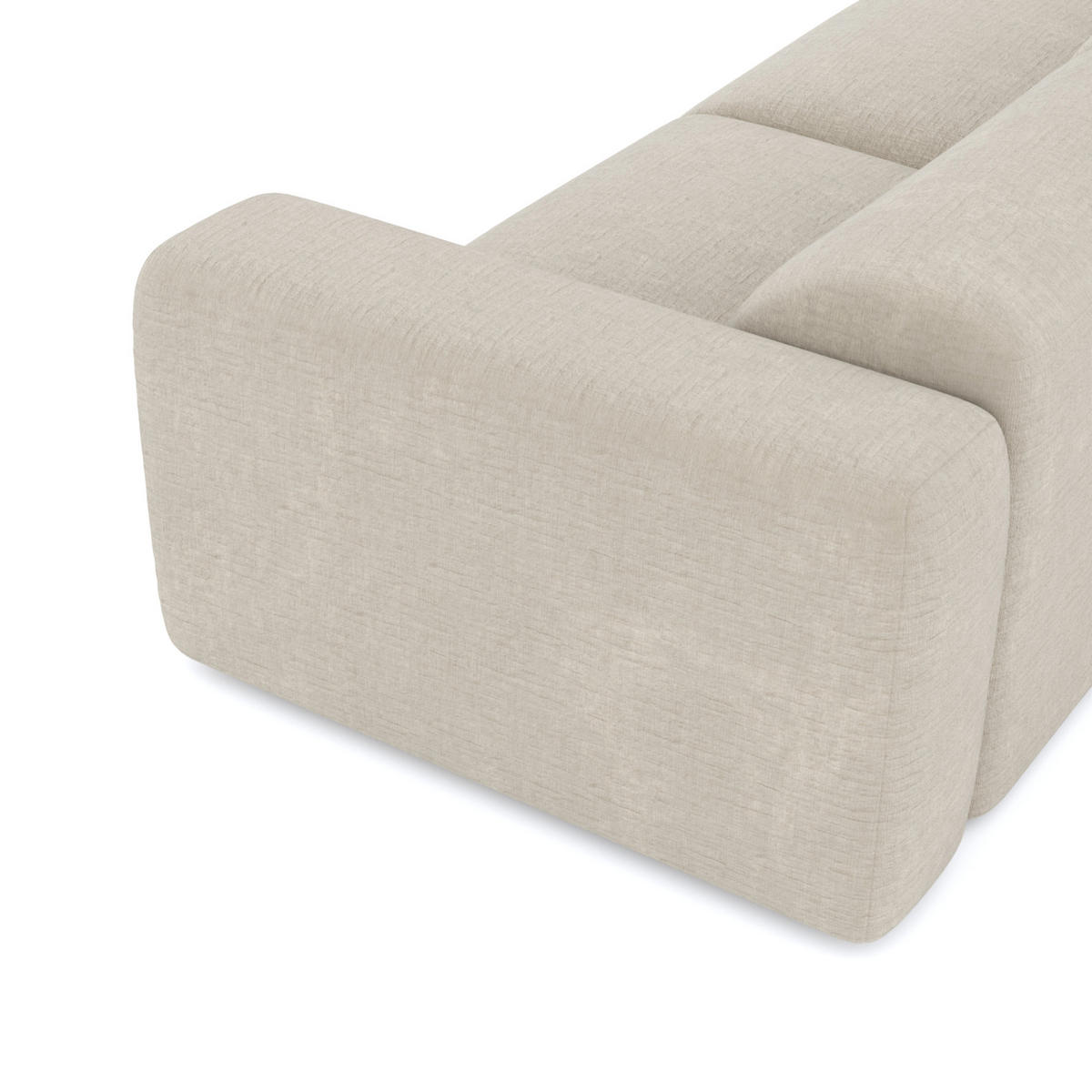 SOFA 3-Sitzer Texturierter Samt Beige 205cm - Beige, Textil (205/73/97cm) - Sia Home