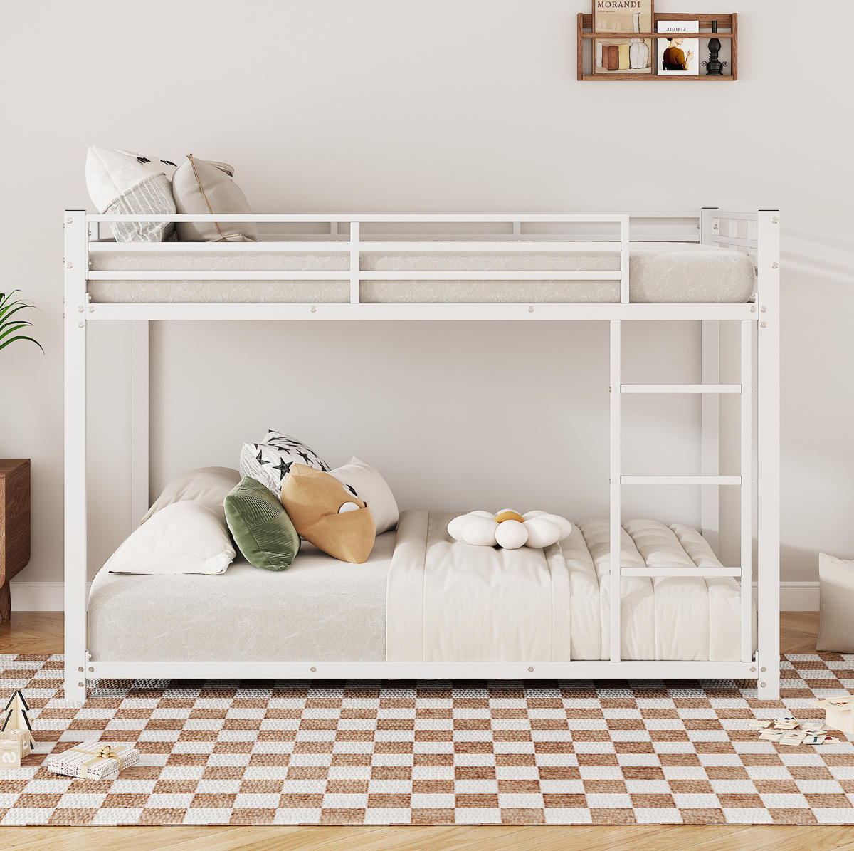 ETAGENBETT Kinderbett 140/200 cm aus Metall mit Sicherheitsleisten Weiß - Weiß, Metall (140/200cm) - Modenvie