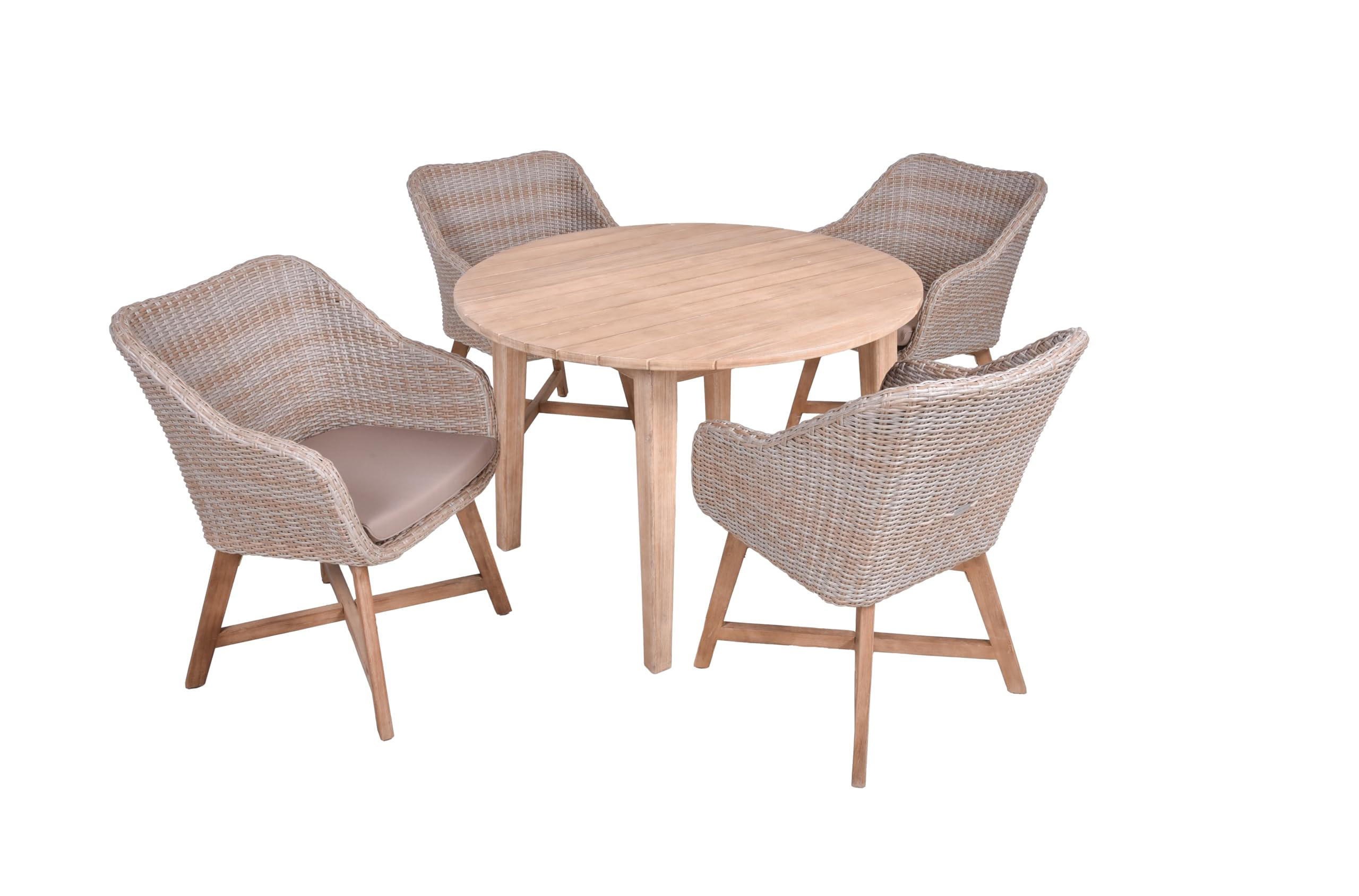 GARTEN-SITZGRUPPE Minsk 5-teilig Gartenmöbel-Set - Braun, Holz - DELUKE