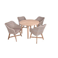 GARTEN-SITZGRUPPE Minsk 5-teilig Gartenmöbel-Set - Braun, Holz - DELUKE