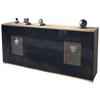 SIDEBOARD Grömitz Schwarz Hochglanz - Schwarz Hochglanz, Holzwerkstoff (166.5/75.5/35cm) - Vladon