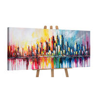 GEMÄLDE Rhythmus der Großstadt auf Keilrahmen 115x50 cm - Multicolor, Holz (115/50cm) - YS-art gallery