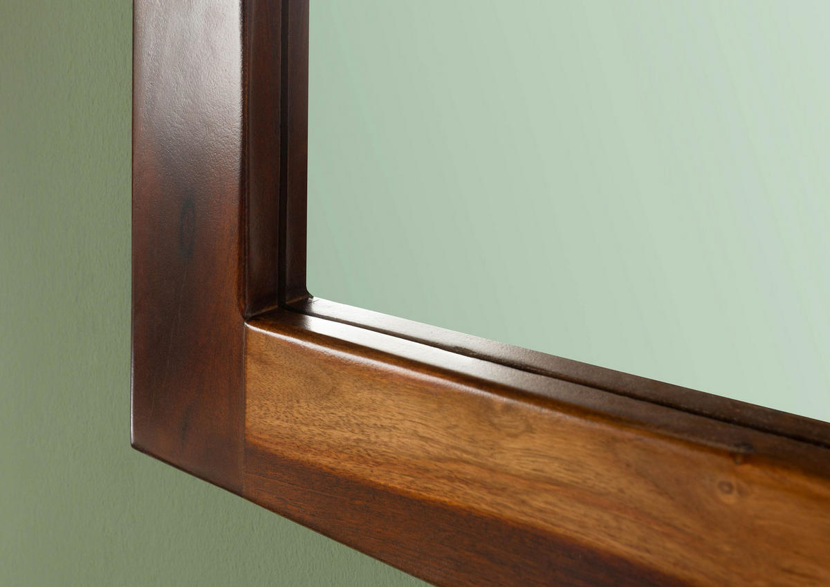 SPIEGEL Sheesham 60x3x65 walnuss lackiert TORONTO #314 - Dunkelbraun, Holzwerkstoff (60/65/3cm) - Massivmoebel24