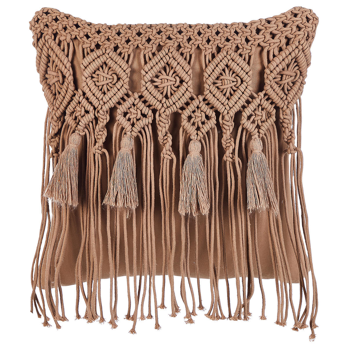 DEKOKISSEN 2er-Set Braun 45/45 cm Bamian - Braun, Textil (45/45cm) - Beliani