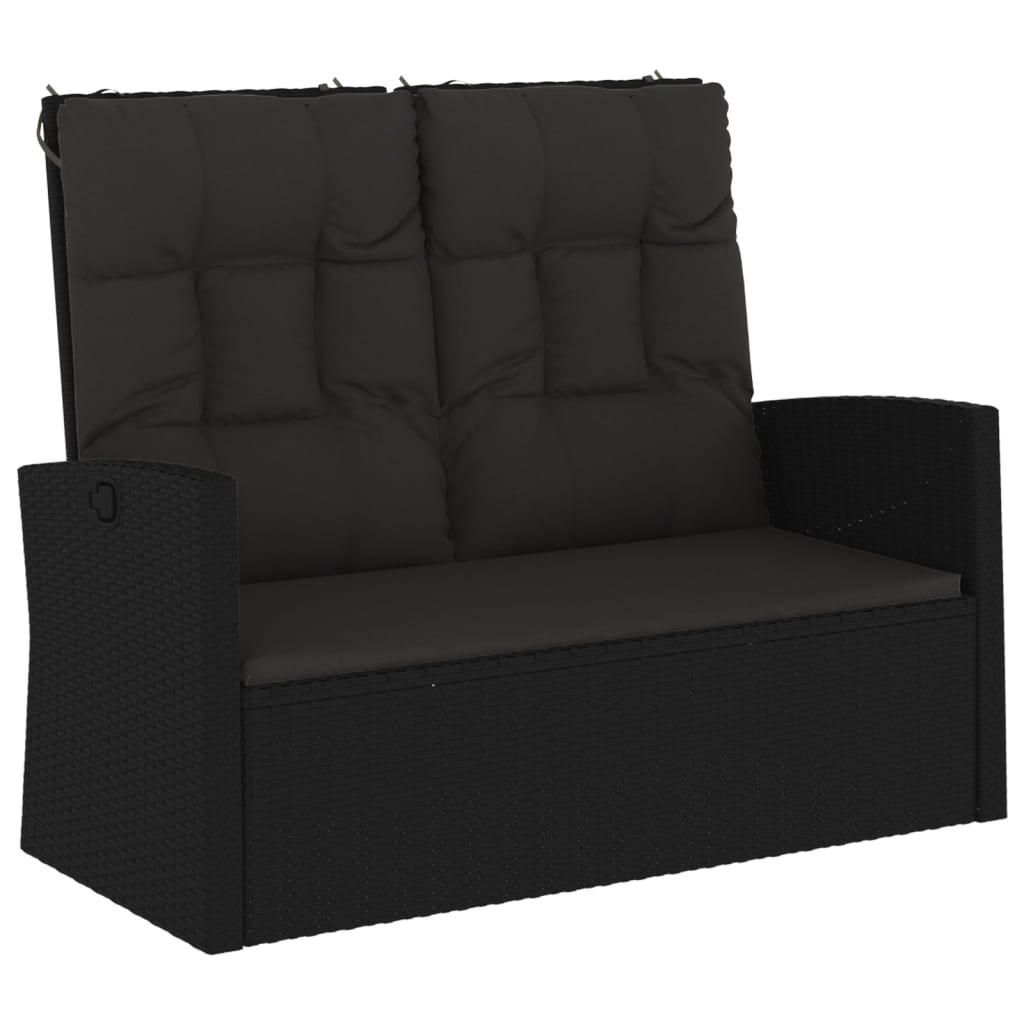 furnicato Gartenbank Schwarz 62x95x118 cm