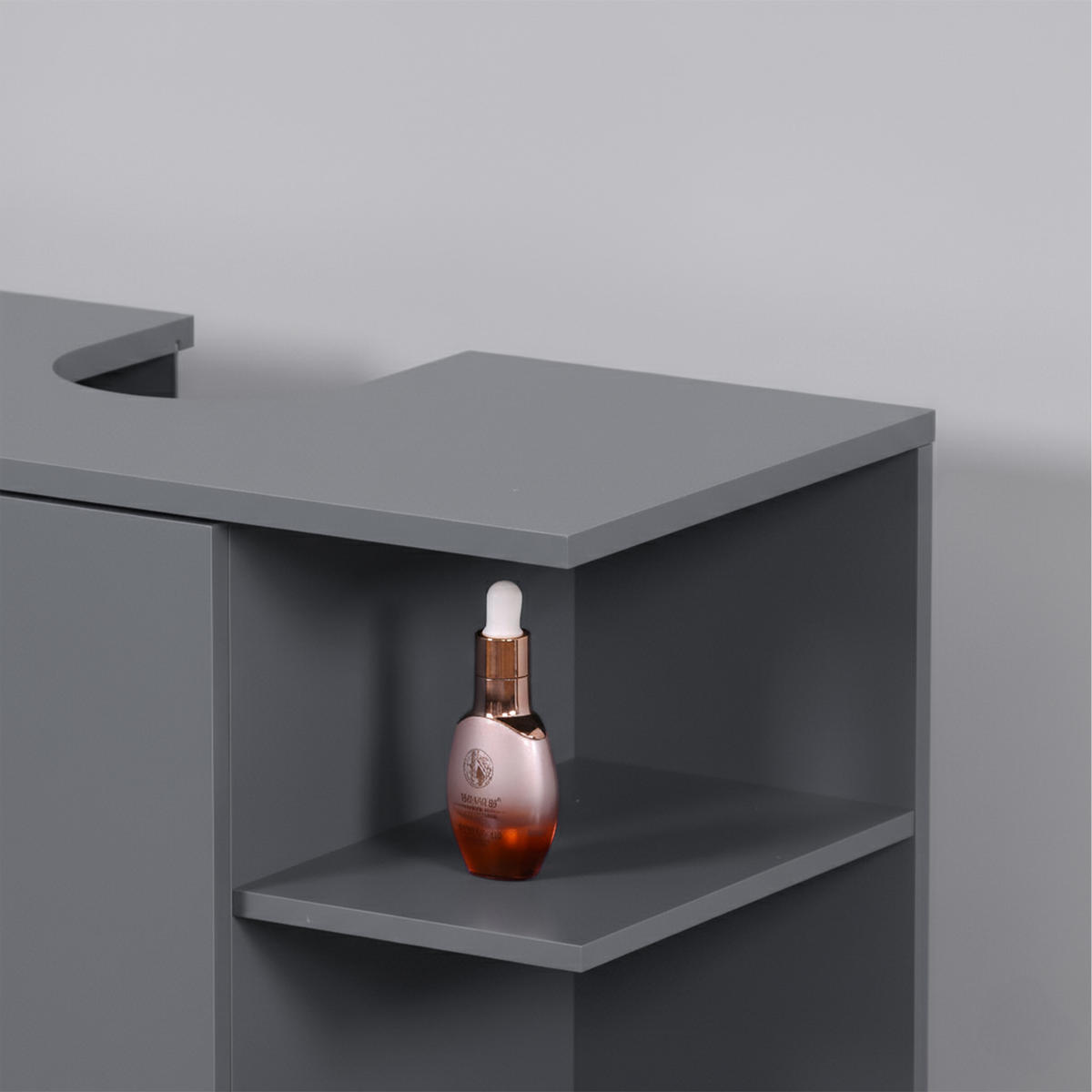 WASCHBECKENUNTERSCHRANK - Grau, Holzwerkstoff (64/65/31cm) - Relaxdays