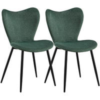 ESSZIMMERSTUHL 2 Stoff Grün - Schwarz/Grün, Textil/Metall (50/80/58cm) - CLP