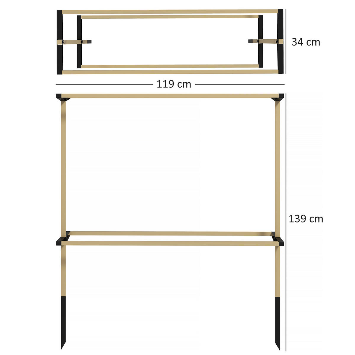 RANKHILFE aus Metall Naturholz - Naturfarben, Metall (34/139/119cm) - Outsunny