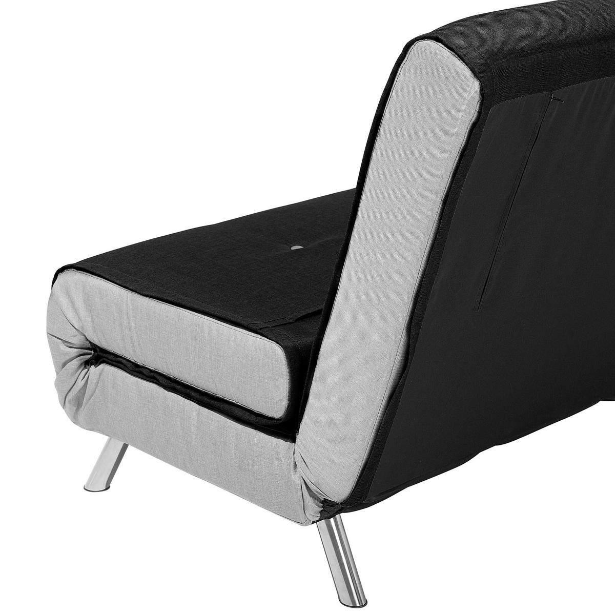 1-SITZER-SCHLAFSOFA Polyester Schwarz Farris - Schwarz, Textil (100/89/191cm) - Beliani