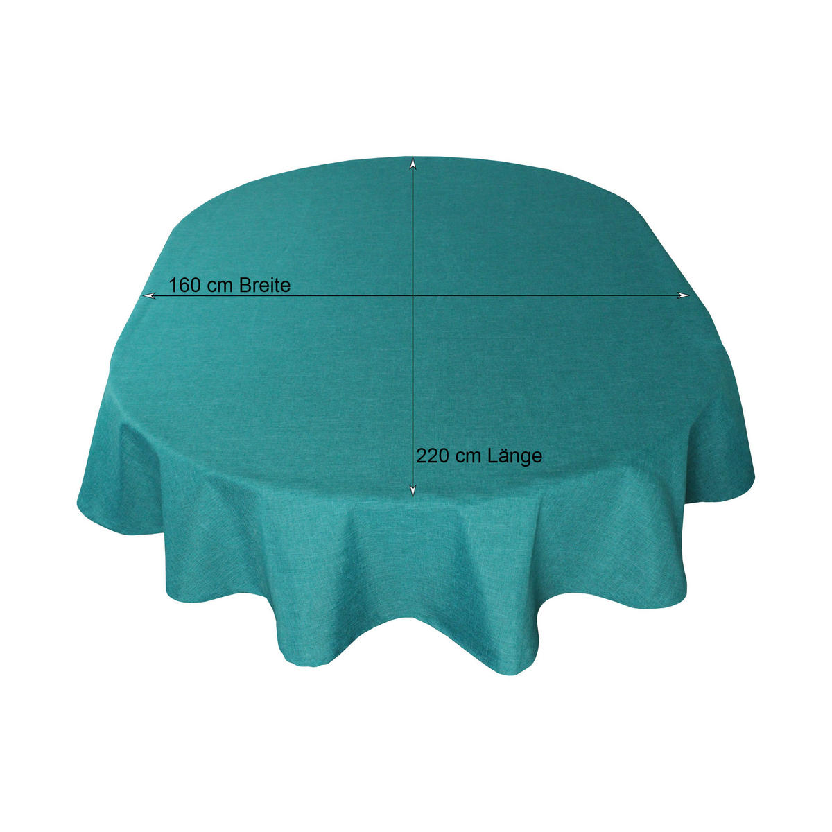 TISCHDECKE Leinenoptik 160/220 cm oval Petrol - Petrol, Textil (160/220cm) - TiborTex