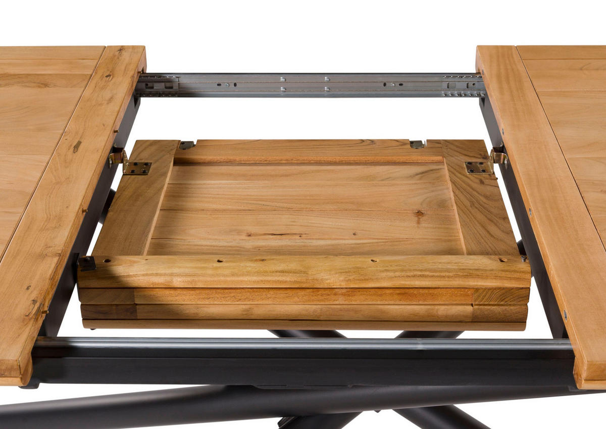 ESSTISCH ausziehbar 160-220x90x76 Akazie natur lackiert LONDON #100 - Naturfarben, Holz (160/90/76cm) - Massivmoebel24