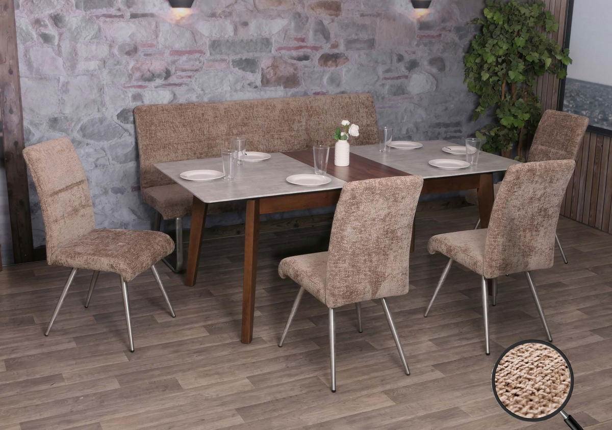 ESSZIMMER-SET Braun 5er-Set - Braun, Textil (180/99/65cm) - MCW