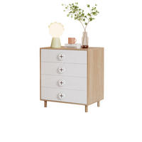 KOMMODE 80/54/90 cm in Weiß/Natur mit 4 Schubladen und Umfallschutz - Naturfarben, Holzwerkstoff (54/90/80cm) - Flora Grace