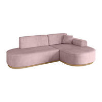 ECKSOFA Ottomane Rechts MARI-L1-v2 - 243x171x83 cm Rosa Cord - Rosa, Holzwerkstoff/Textil (171/243cm) - ALTDECOR