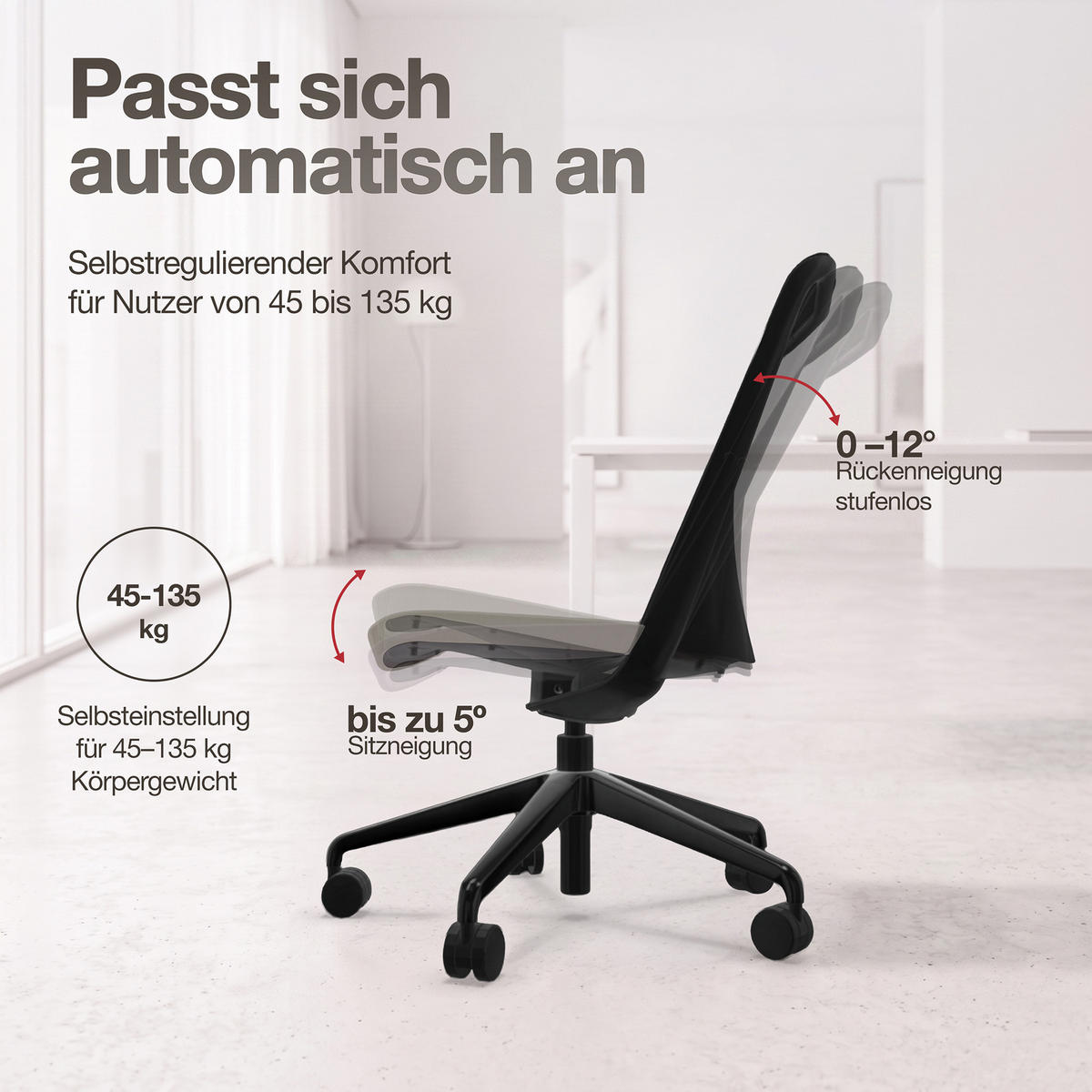 DREHSTUHL Bürostuhl Alassio / Weiß - Weiß, Textil (56/87/45cm) - ASSMANN