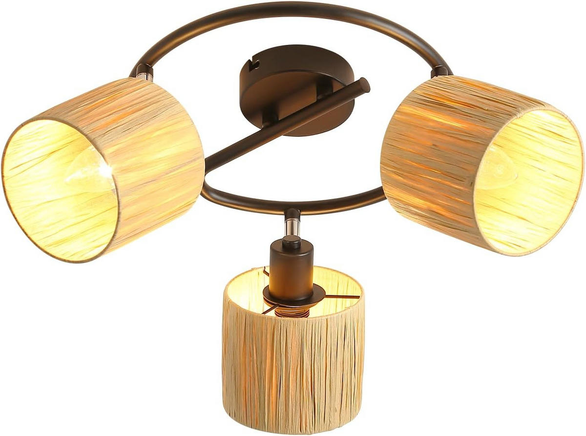 DECKENSTRAHLER Flamara 22/22/26 cm - Schwarz, Metall (26/22/22cm) - ZMH