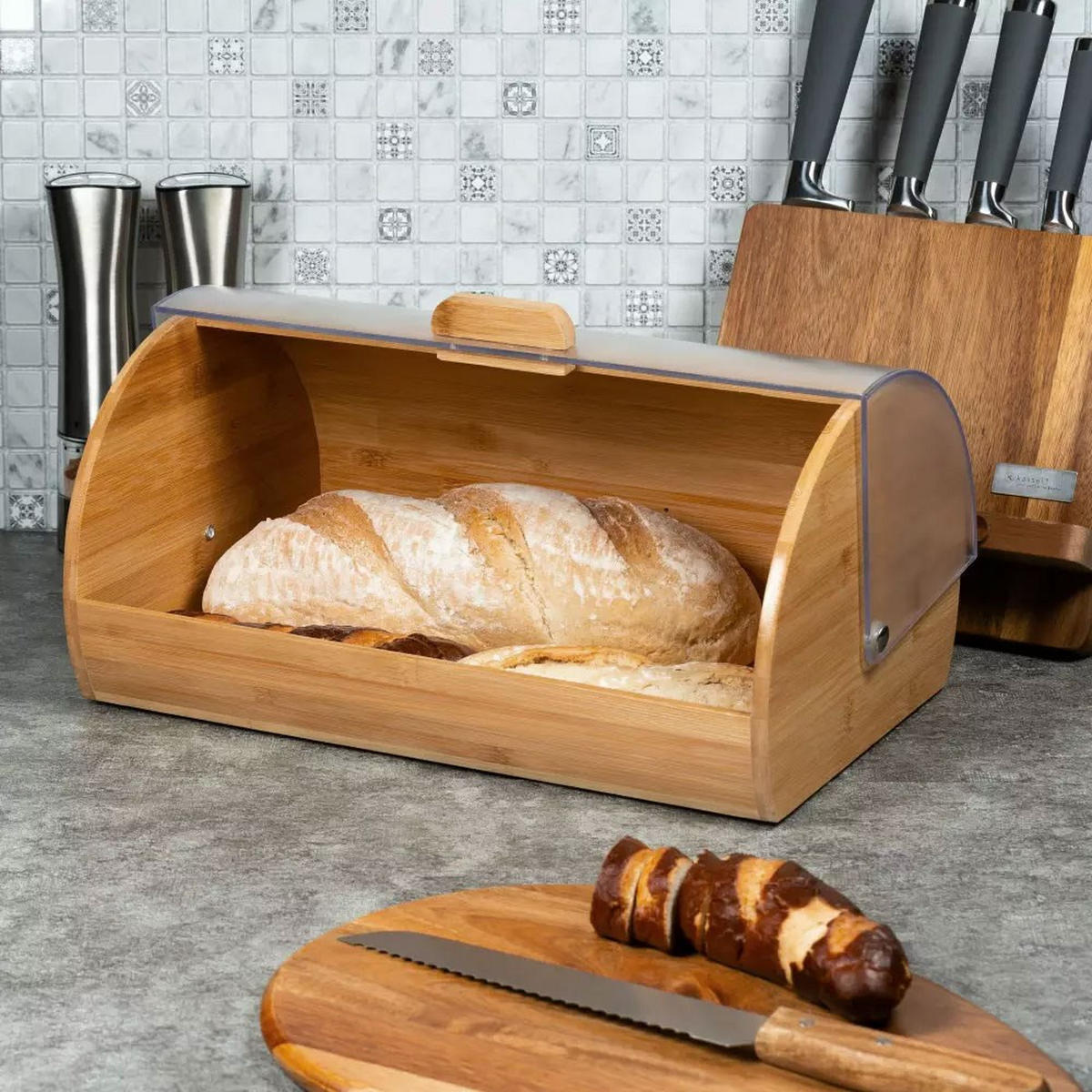 BROTKASTEN Braun 39/26/19 cm KH3216 - Braun, Kunststoff (26/19/39cm) - Kinghoff 