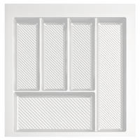 BESTECKEINSATZ kürzbar Breite 39-45cm zuschneidbar Schublade 50cm Tiefe 42-49cm - Weiß, Kunststoff (45/5.5/49cm) - Livingpoint24