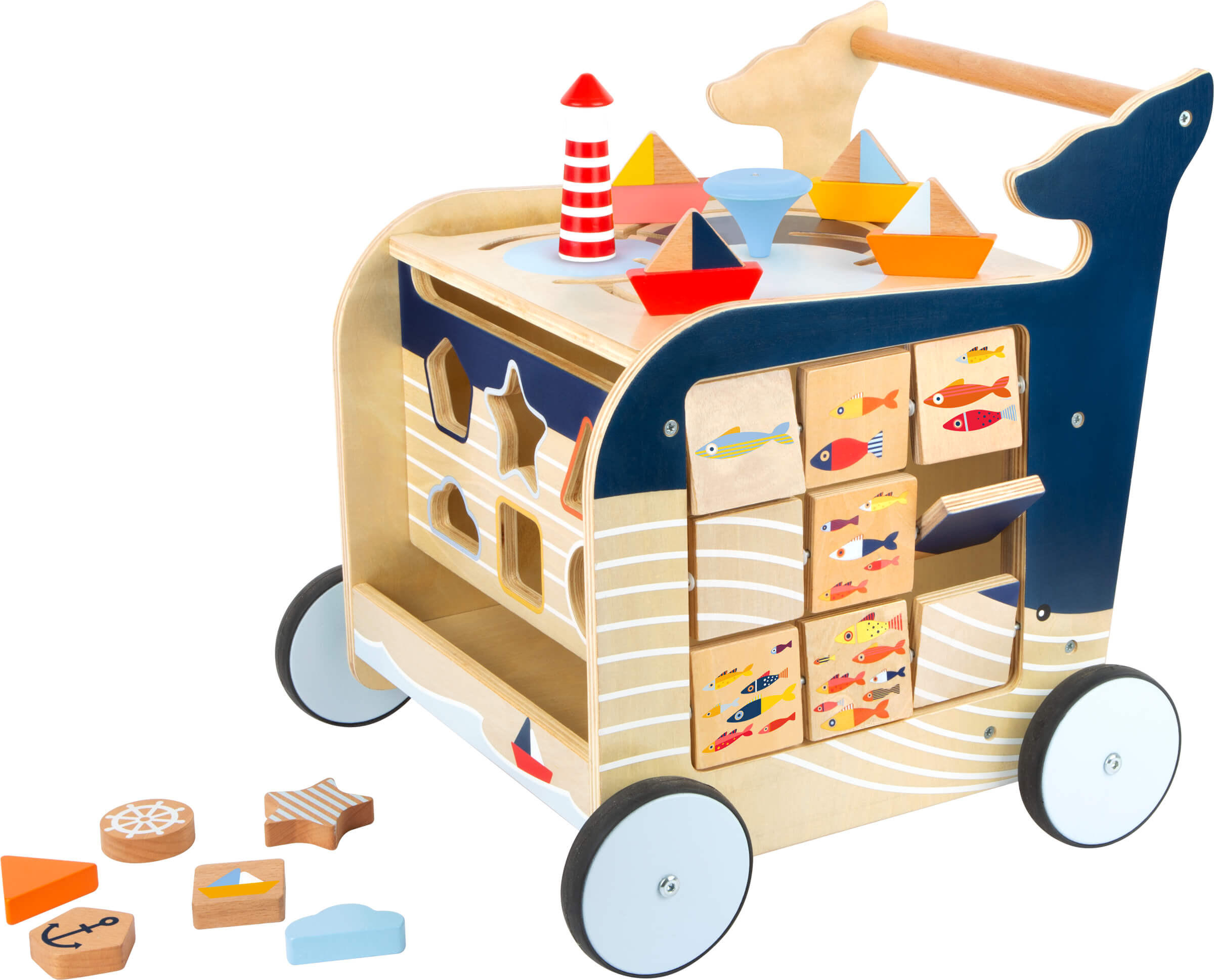 LAUFLERNWAGEN WAL - Naturfarben, Holz (39/42/42cm) - small foot