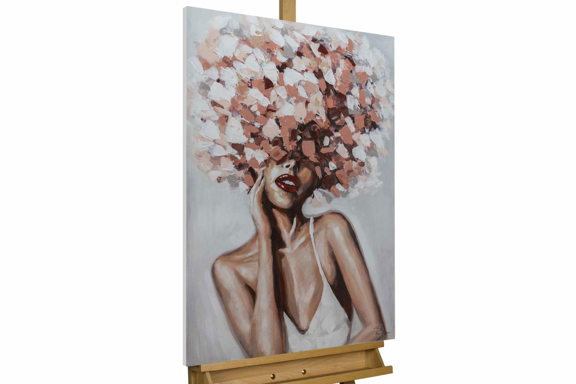 ÖLGEMÄLDE 60/90 cm - Pink, Holz/Textil (1.36/90cm) - KUNSTLOFT