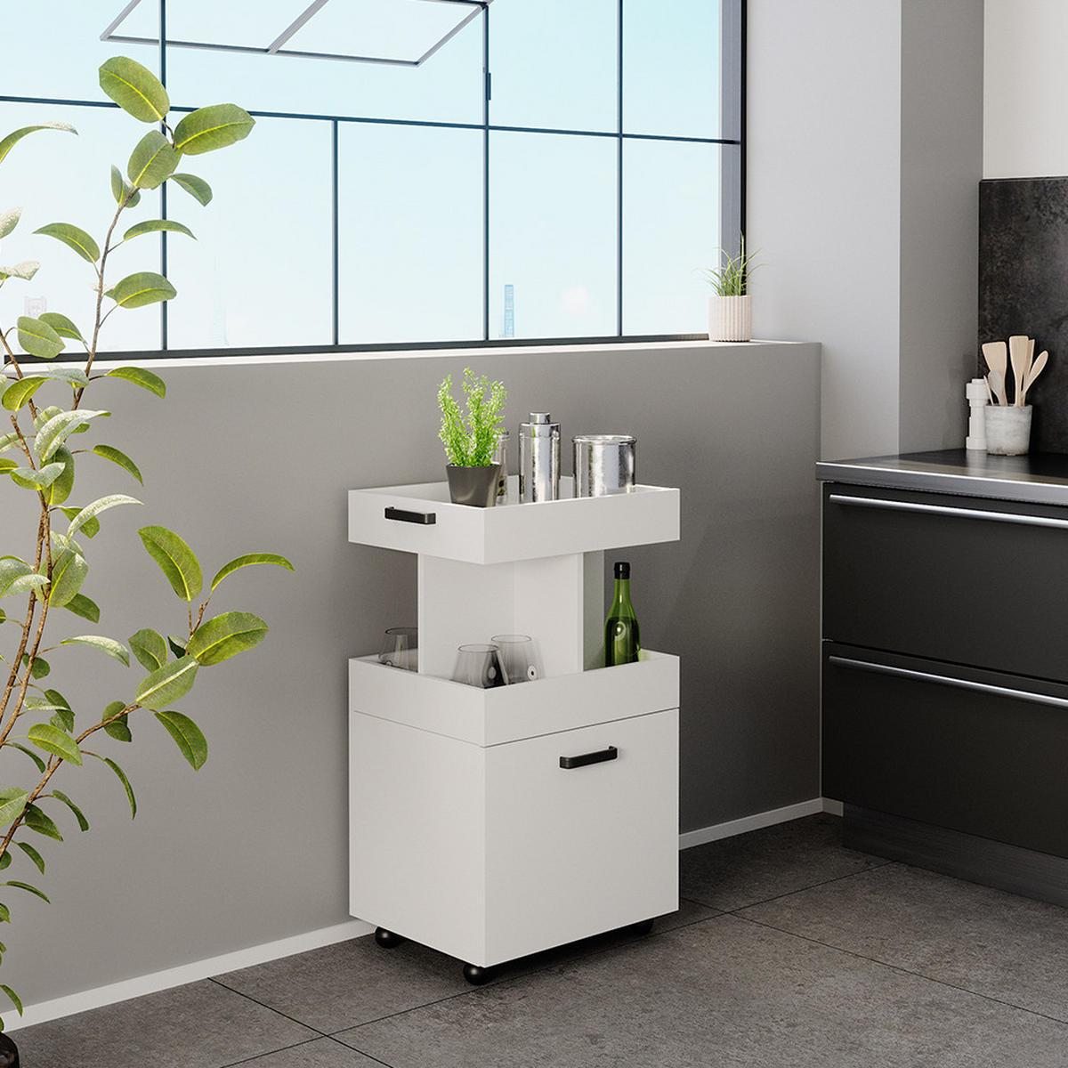 PŘESOUVÁNÍ SKŘÍŇ Kamber Bílá - bílá, kompozitní dřevo (50/88.6/41cm) - Vicco