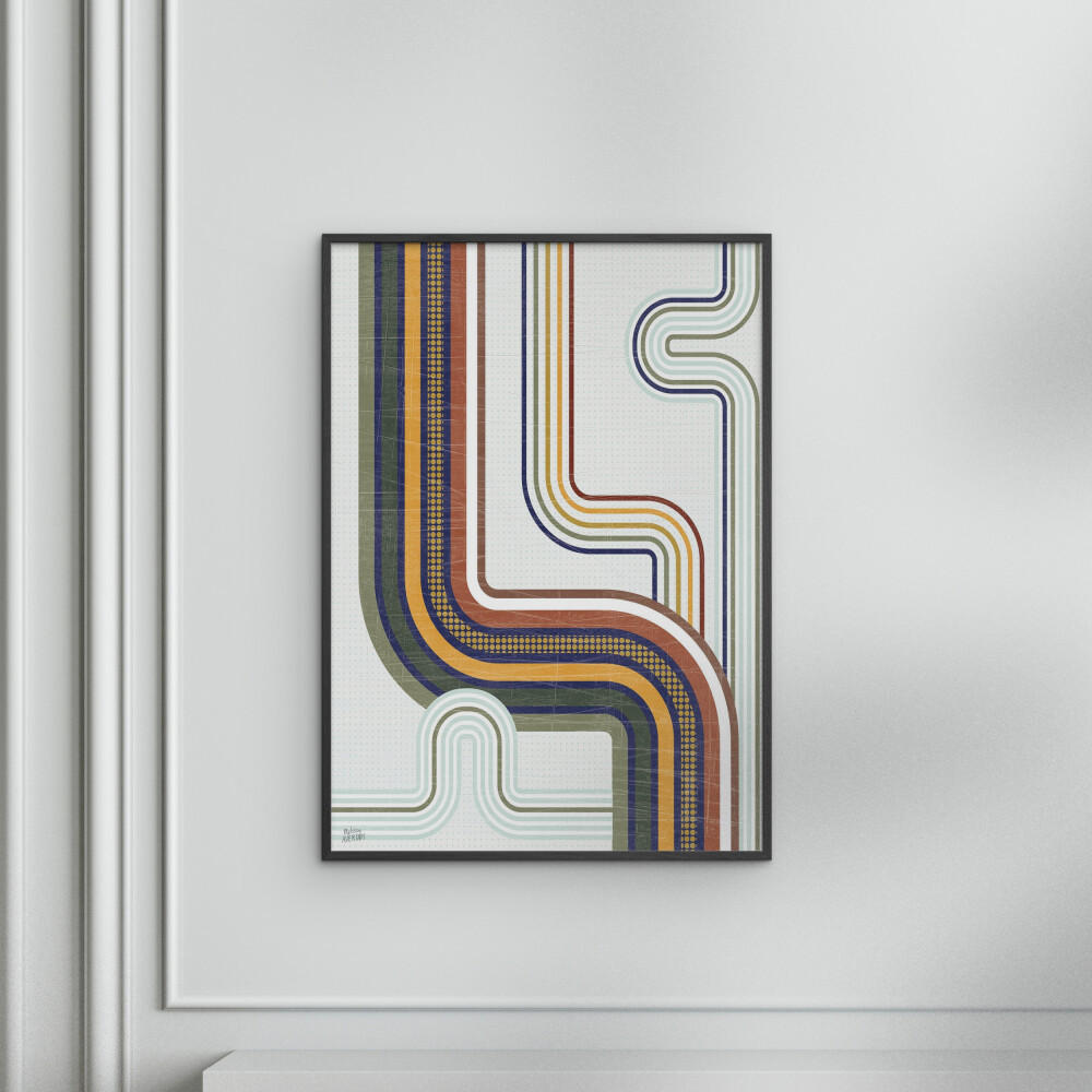 POSTER mit Rahmen Wild Apple - Retro Subway II - Multicolor/Schwarz, Holz/Papier (30/40cm) - Poster&Frame