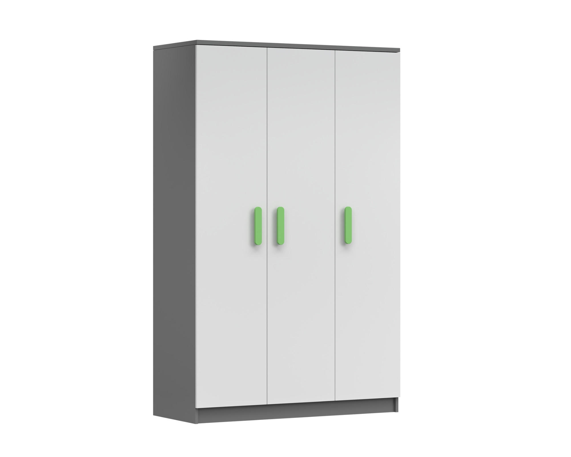 KINDERKLEIDERSCHRANK INGE 19 120/192/50 cm Weiß+Grau/Grün - Weiß/Grau, Holzwerkstoff (120/192/50cm) - Deine Möbel 24