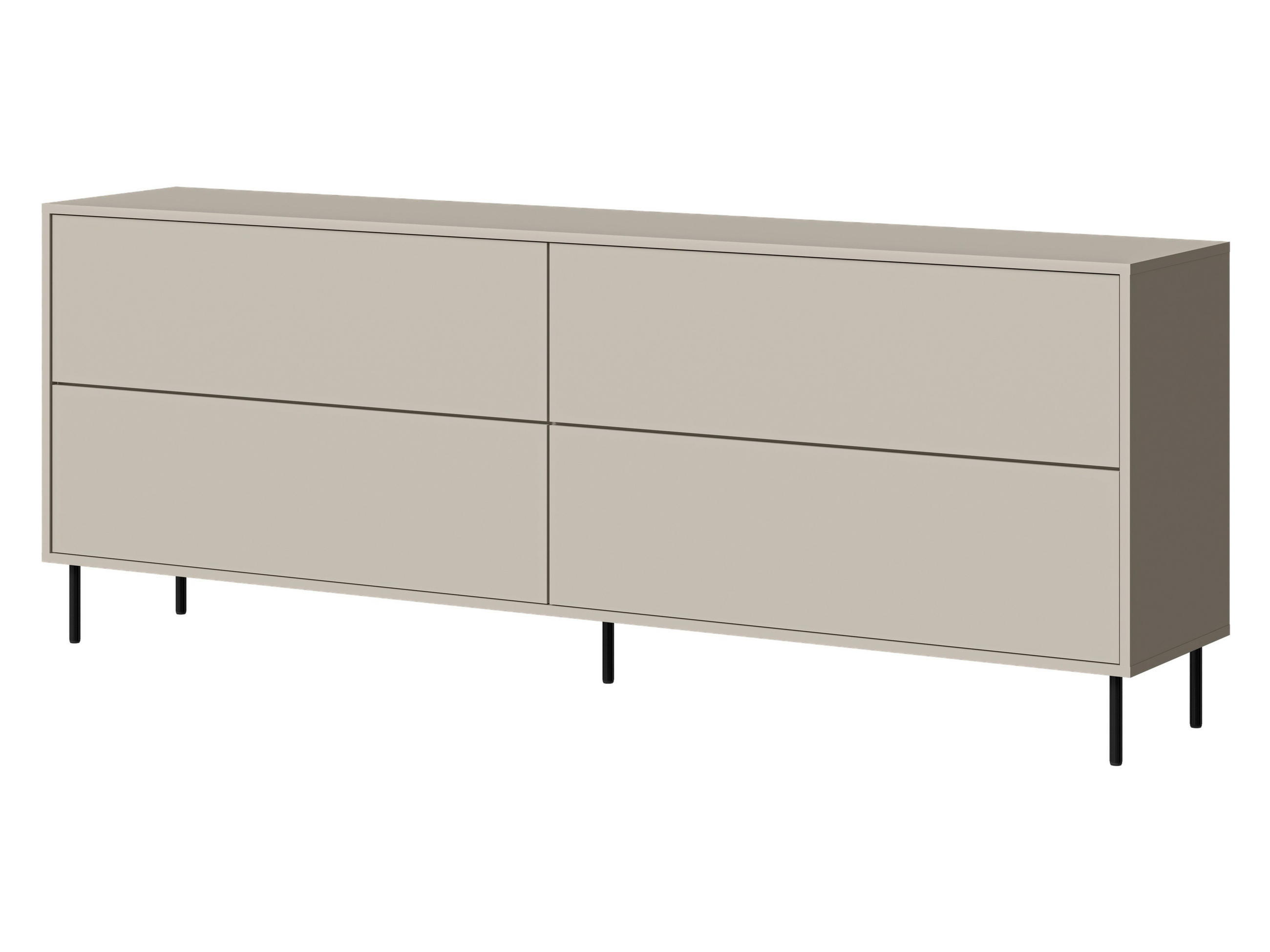 SIDEBOARD Masha 200 4D - Kaschmir/Schwarz, Holzwerkstoff/Metall (200/75/39cm) - MIRJAN24