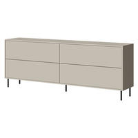 SIDEBOARD Masha 200 4D - Kaschmir/Schwarz, Holzwerkstoff/Metall (200/75/39cm) - MIRJAN24