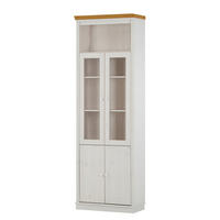 STANDVITRINE - Kiefer massiv - Weiß/Kieferfarben, Holz (74/223/37cm) - home24