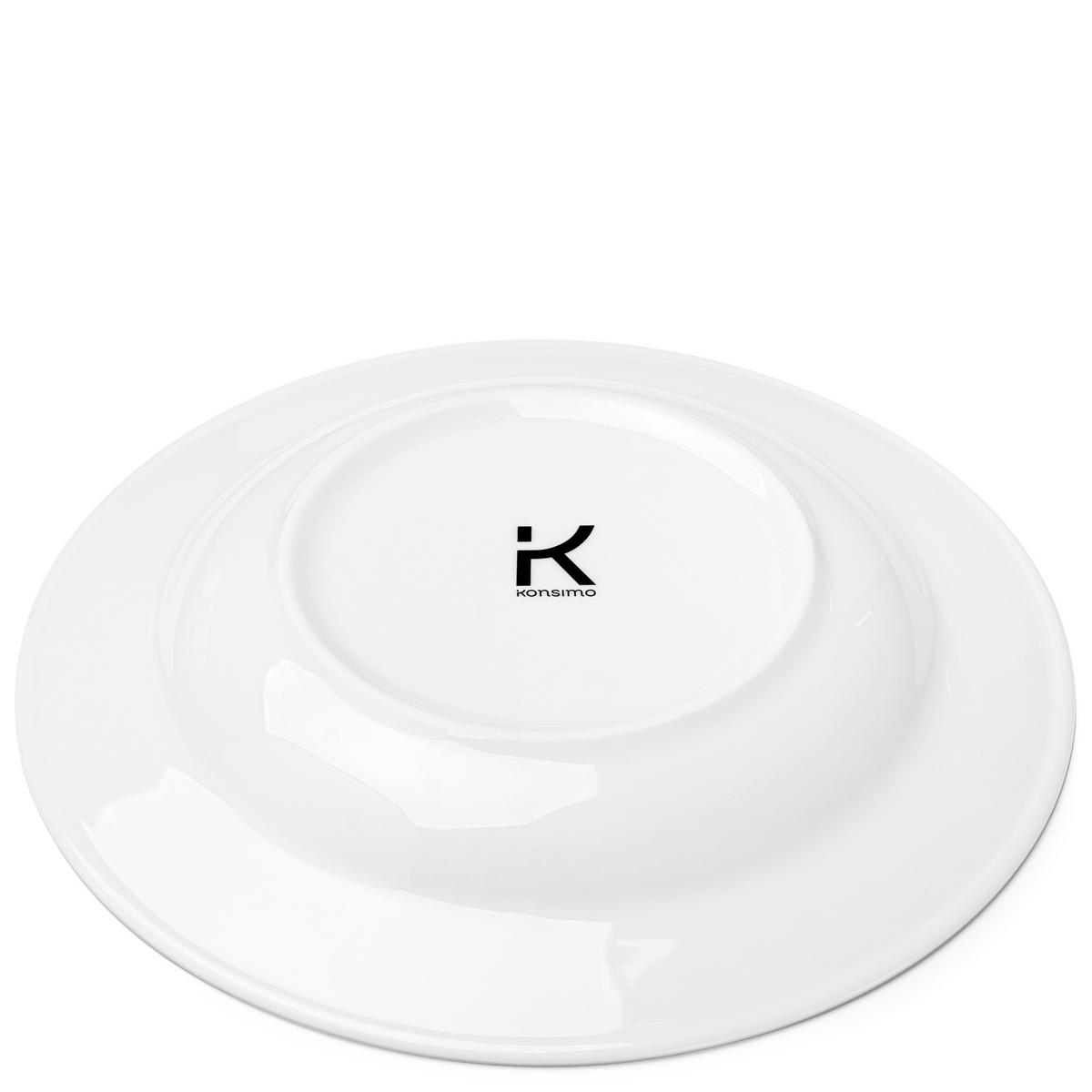 SUPPENTELLER MUSCARI Set 6-tlg - Platinfarben, Keramik (22.5cm) - KONSIMO®