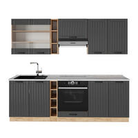 KÜCHENZEILE Fame-Line Dunkelgrau 235 cm , AP Marmor - Honigeiche/Dunkelgrau, Holzwerkstoff (235/81.6/60cm) - Vicco