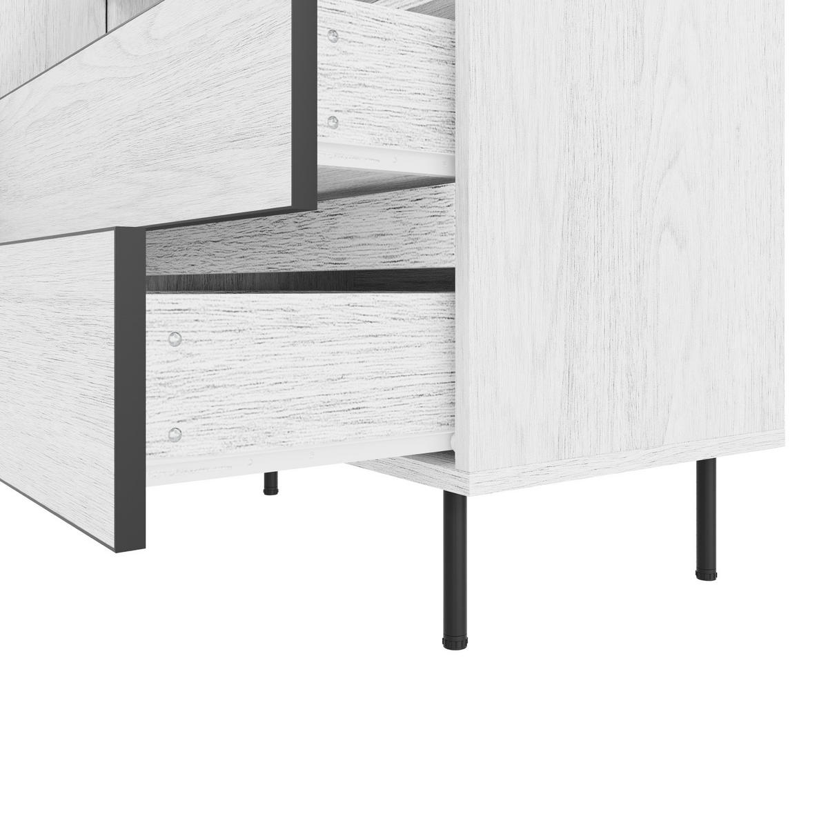 SIDEBOARD 140/42/77 cm Weiß aus Holzwerkstoff mit offenen Regalen - Weiß, Holzwerkstoff (42/77/140cm) - OKMYHOME