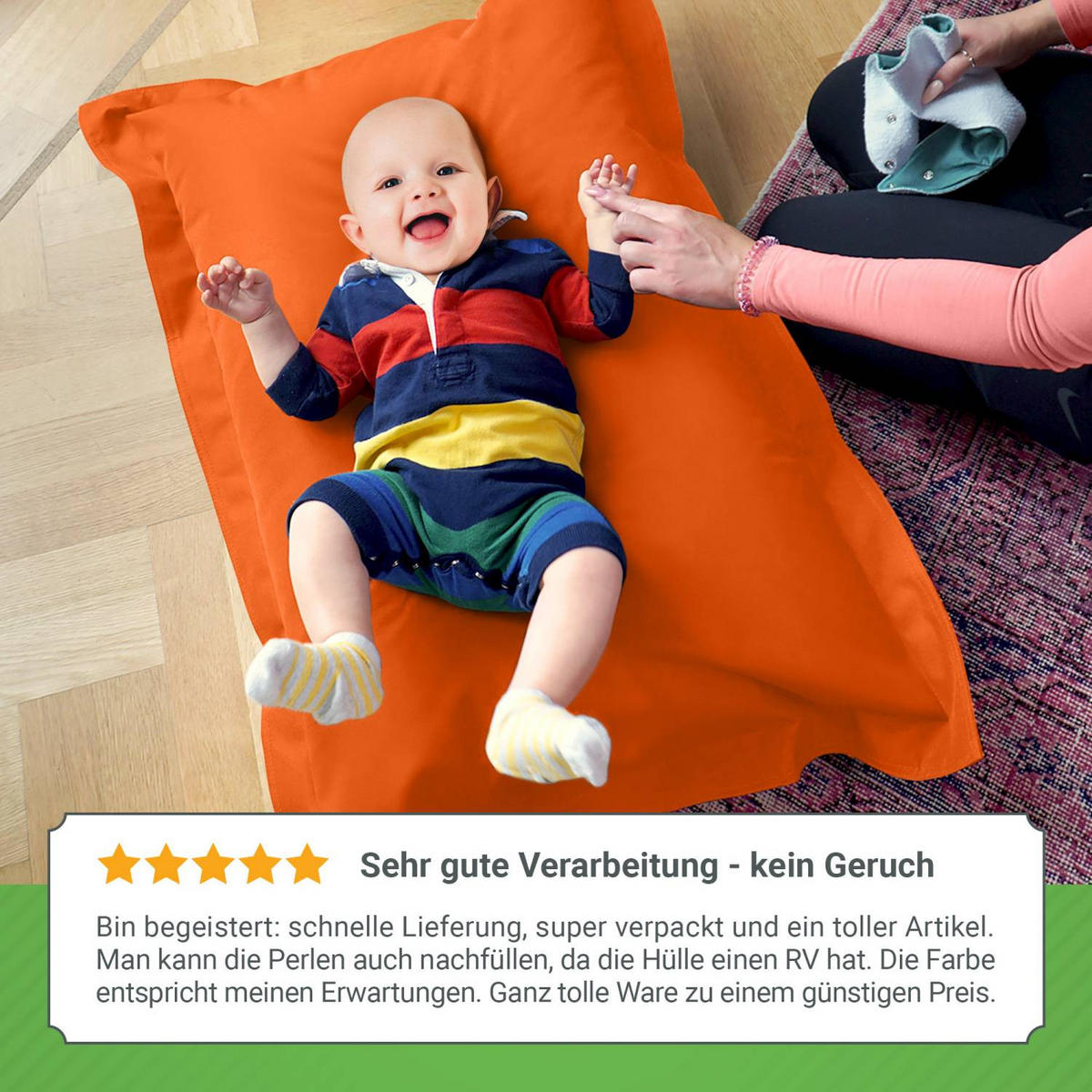 KINDER-SITZSACK 70x100cm - 70 Liter - Orange, Textil (70/10/100cm) - Green Bean