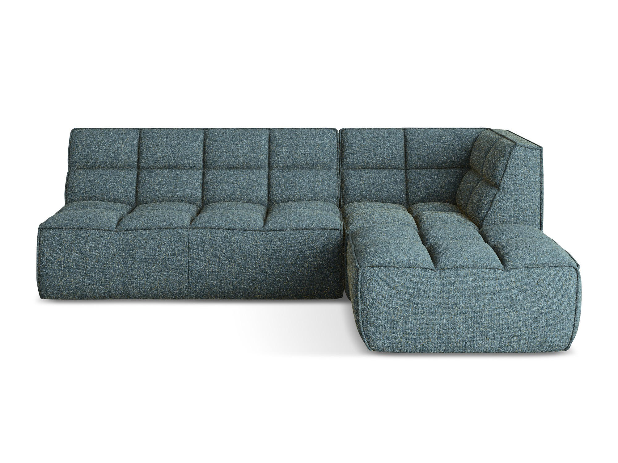 ECKSOFA Beidseitig Strukturstoff Stoff Blau - Blau/Blaugrau, Kunststoff/Textil (258/178cm) - Makamii