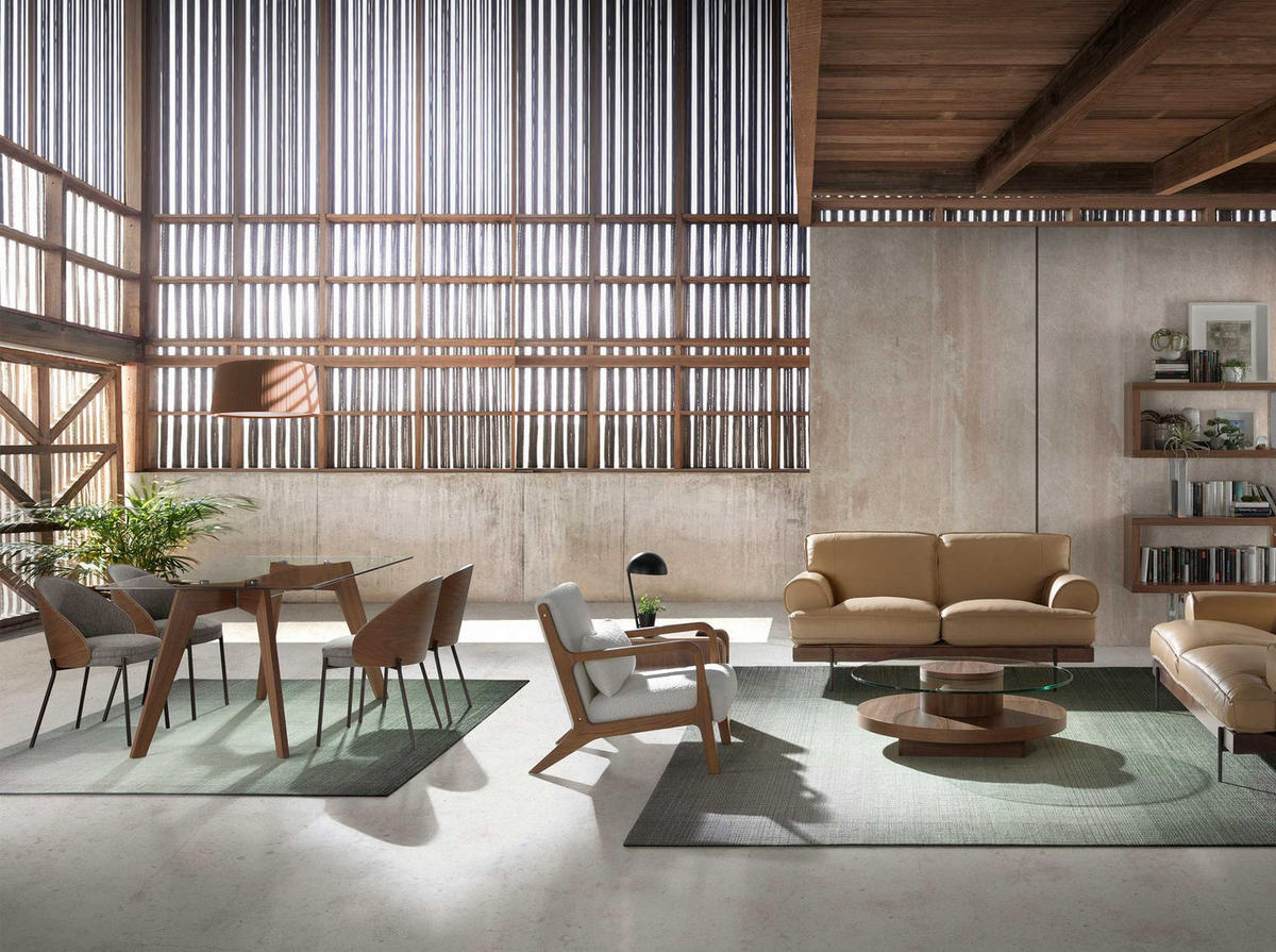 ESSTISCH Esstisch Rechteckig gehärtetes Glas aus Walnuss 160/95/76 cm - Transparent/Walnussfarben, Glas/Holz (95/160/76cm) - ANGEL CERDA