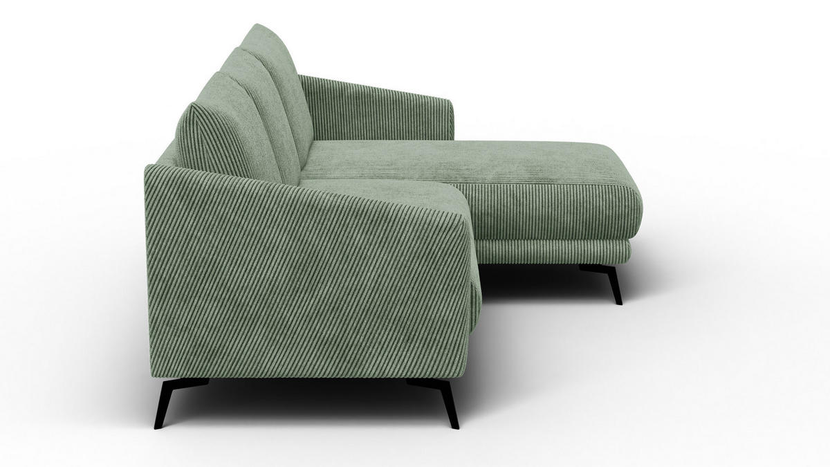 ECKSOFA VILT 3-Sitzer, mint - Schwarz/Mintgrün, Holzwerkstoff/Textil (221/156cm) - Courtois Laville