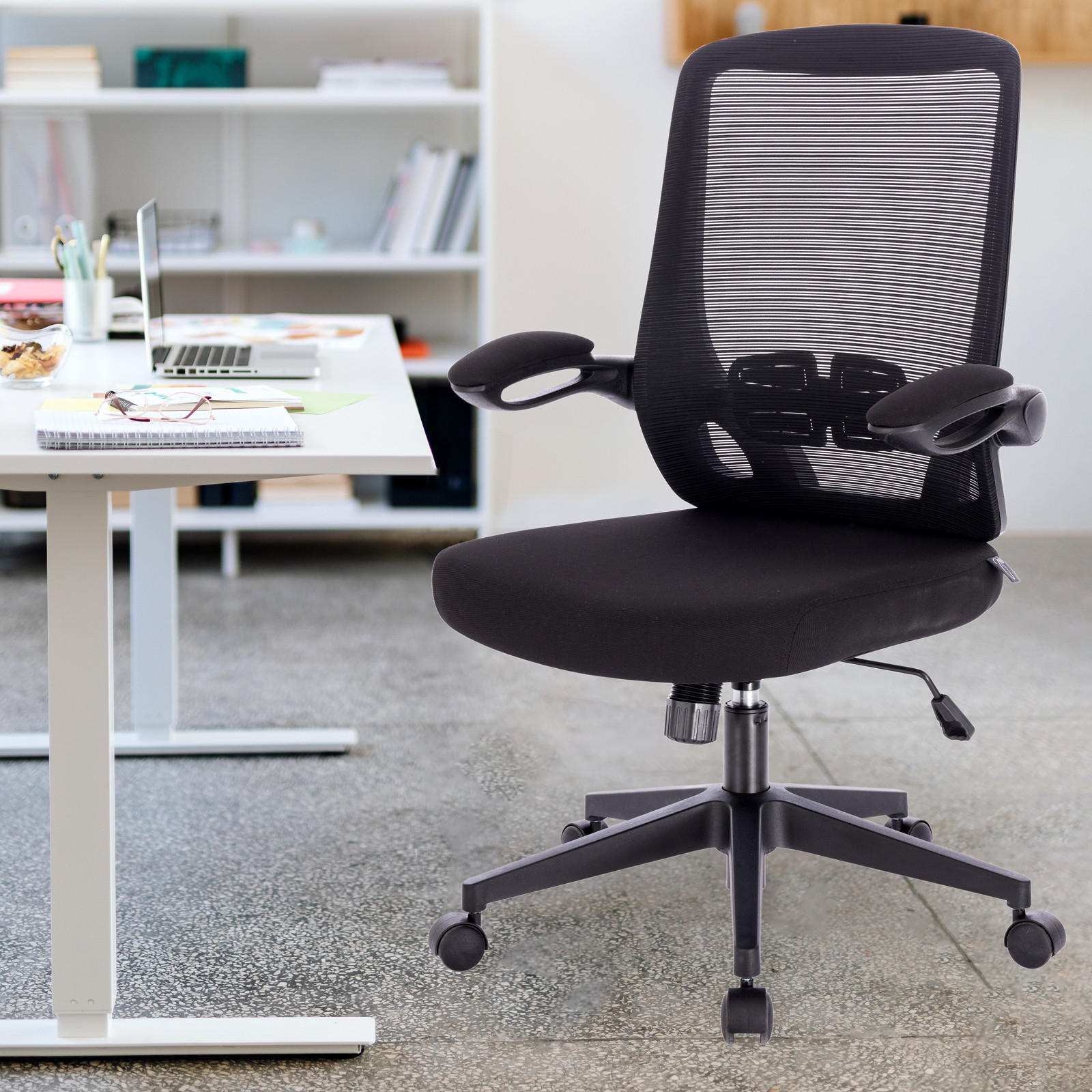 DREHSTUHL TOM Stoffbezug Schwarz - Schwarz, Textil (62/105/62cm) - SVITA