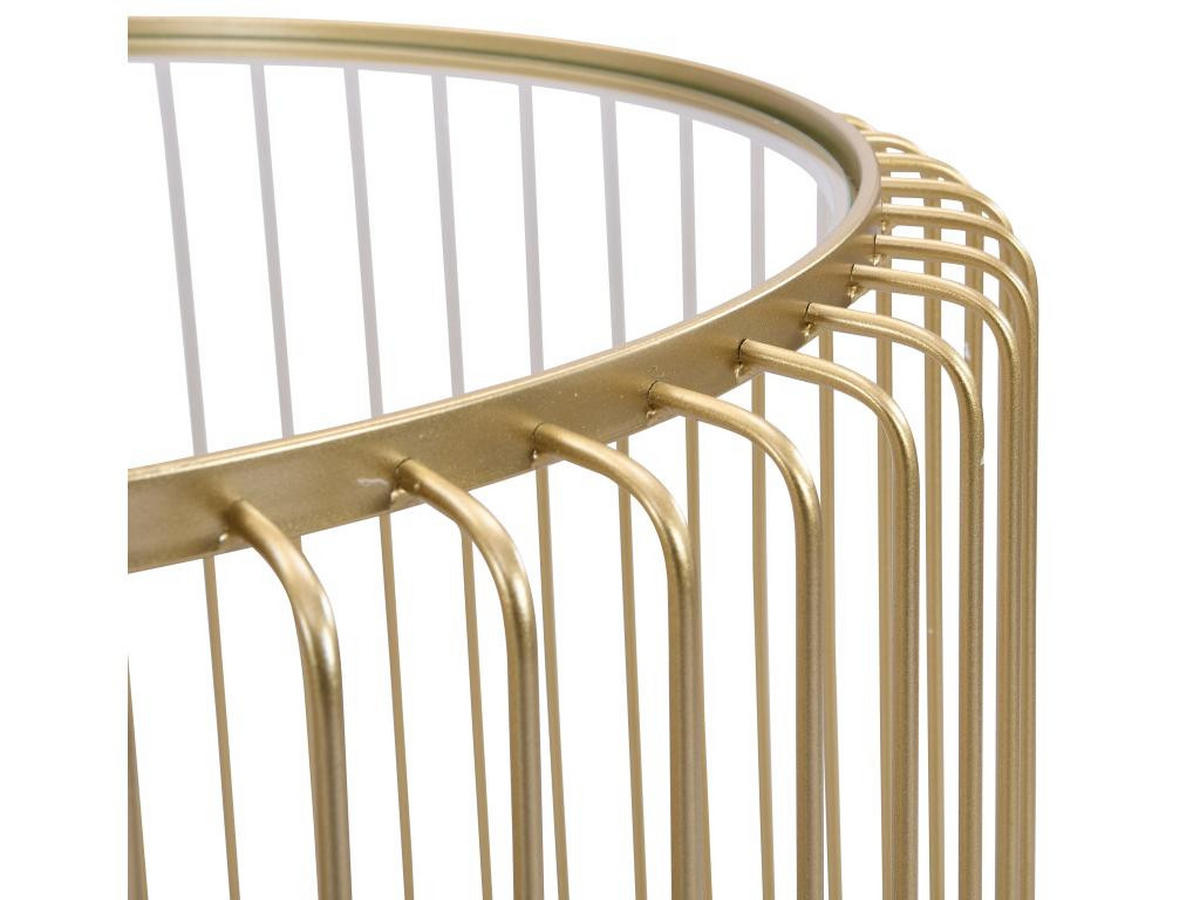 COUCHTISCH 2er-Set - Metall & Glas - Goldfarben - FERIDA - Goldfarben, Glas (68/68/49cm) - Vente-Unique