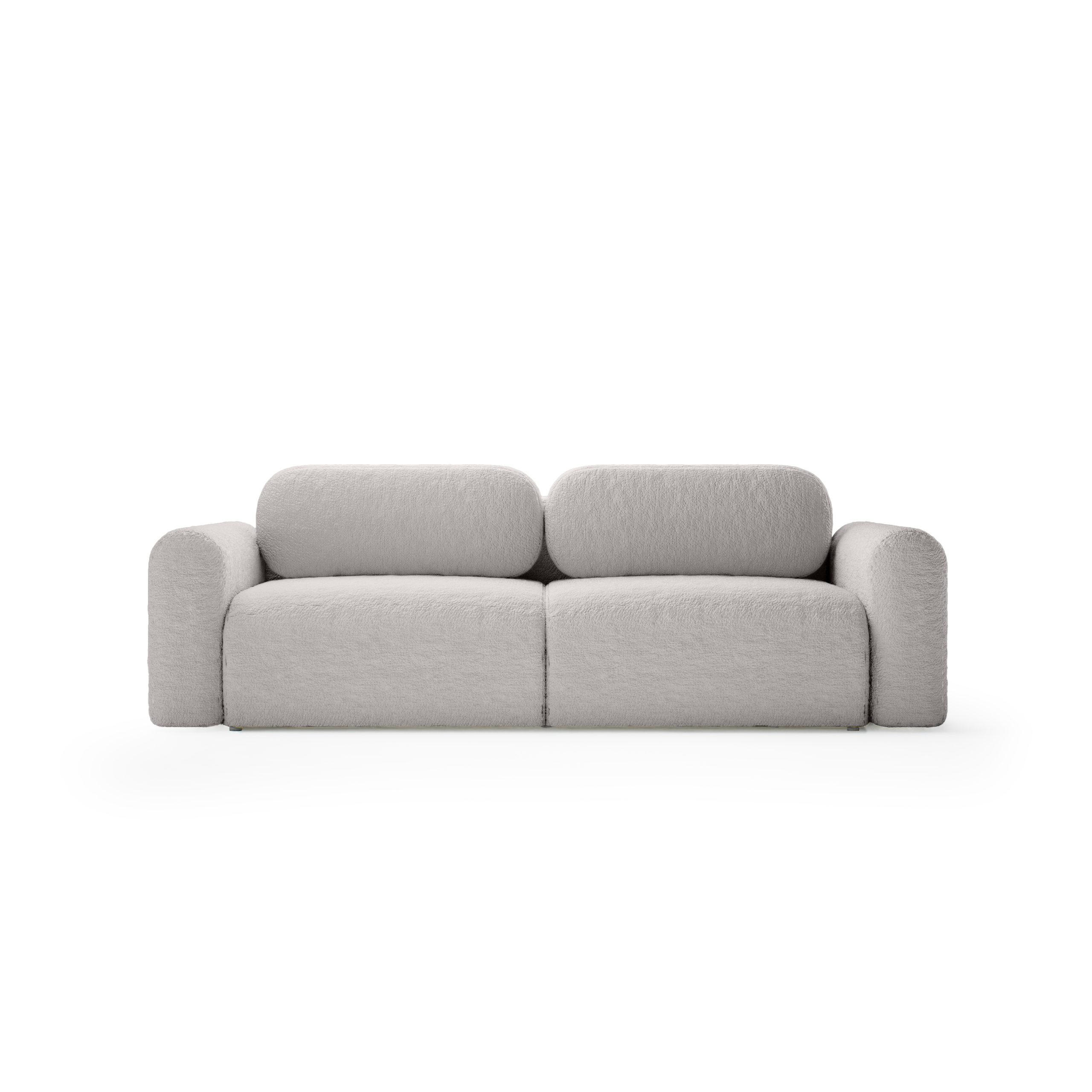 SOFA mit Schlaffunktion Thekla, Hellgrau - Hellgrau, Textil (246/70/100cm) - Fedve