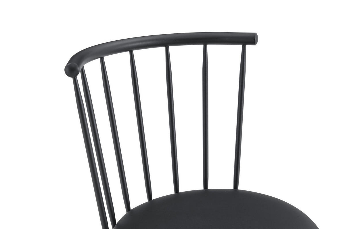 BARHOCKER mit gepolstertem Sitz Metall Schwarz - Schwarz, Metall (39/96/39cm) - Meubliv