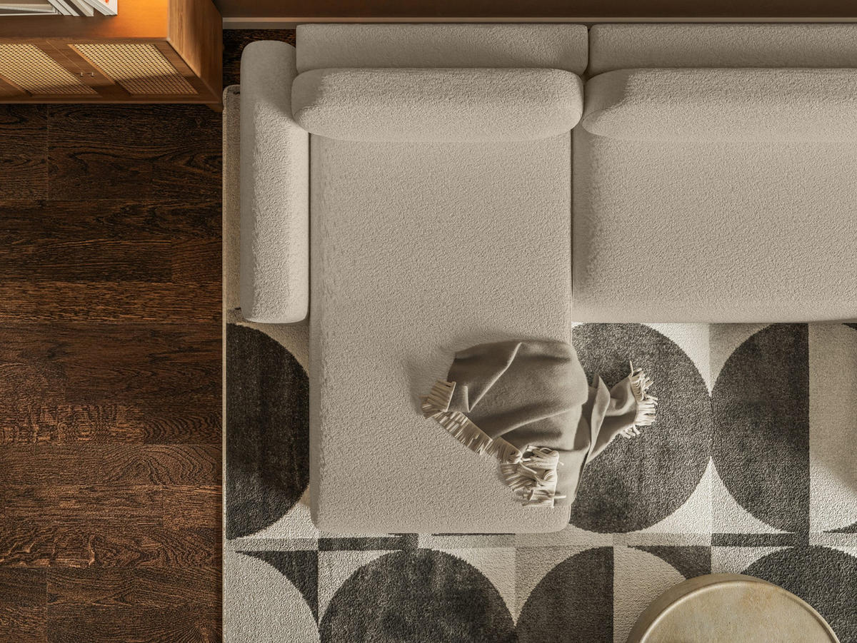 WOHNLANDSCHAFT Lome U mit Schlaffunktion, Beige - Beige, Textil (386/70/185cm) - Fedve