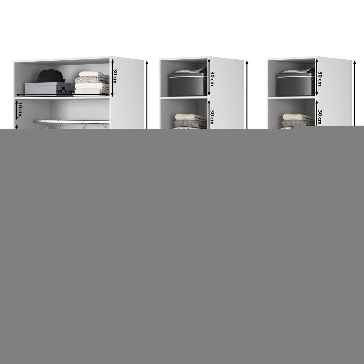 KLEIDERSCHRANK Frame Greige 200 cm - Taupe/Goldfarben, Holzwerkstoff/Metall (200/200.5/57cm) - Selsey