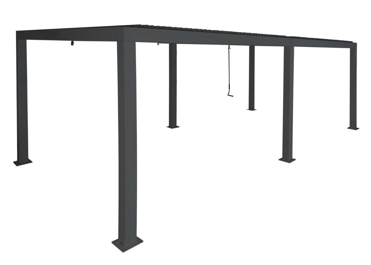 CARPORT HxBxT 220x583x301cm 11cm-Aluminium-Gestell Regenrinne sturmfest 3x6m Anthrazit - Anthrazit, Metall (583/220/301cm) - PROREGAL